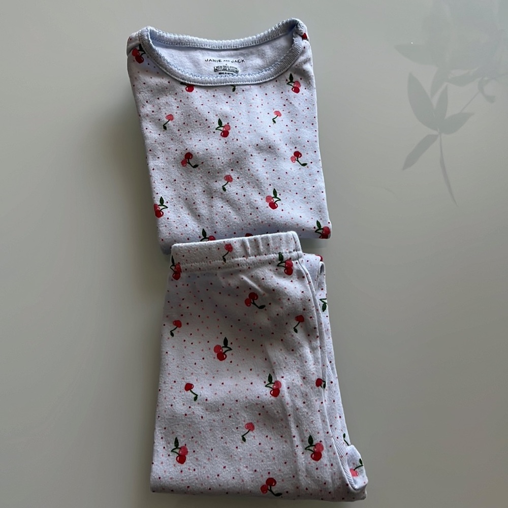 Janie and Jack Cherry Print Pajamas Sz 4 - Picture 10 of 10